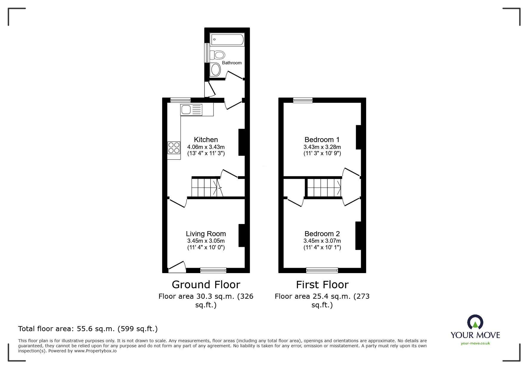 Floorplan of 2 bedroom End Terrace House for sale, Fielding Street, Faversham, Kent, ME13