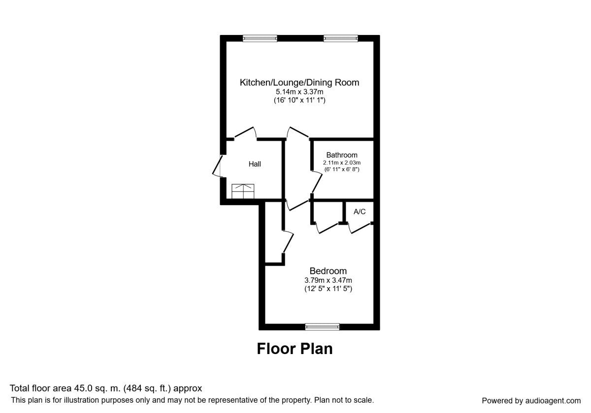 Floorplan of 1 bedroom Flat to rent, Century Road, Faversham, Kent, ME13