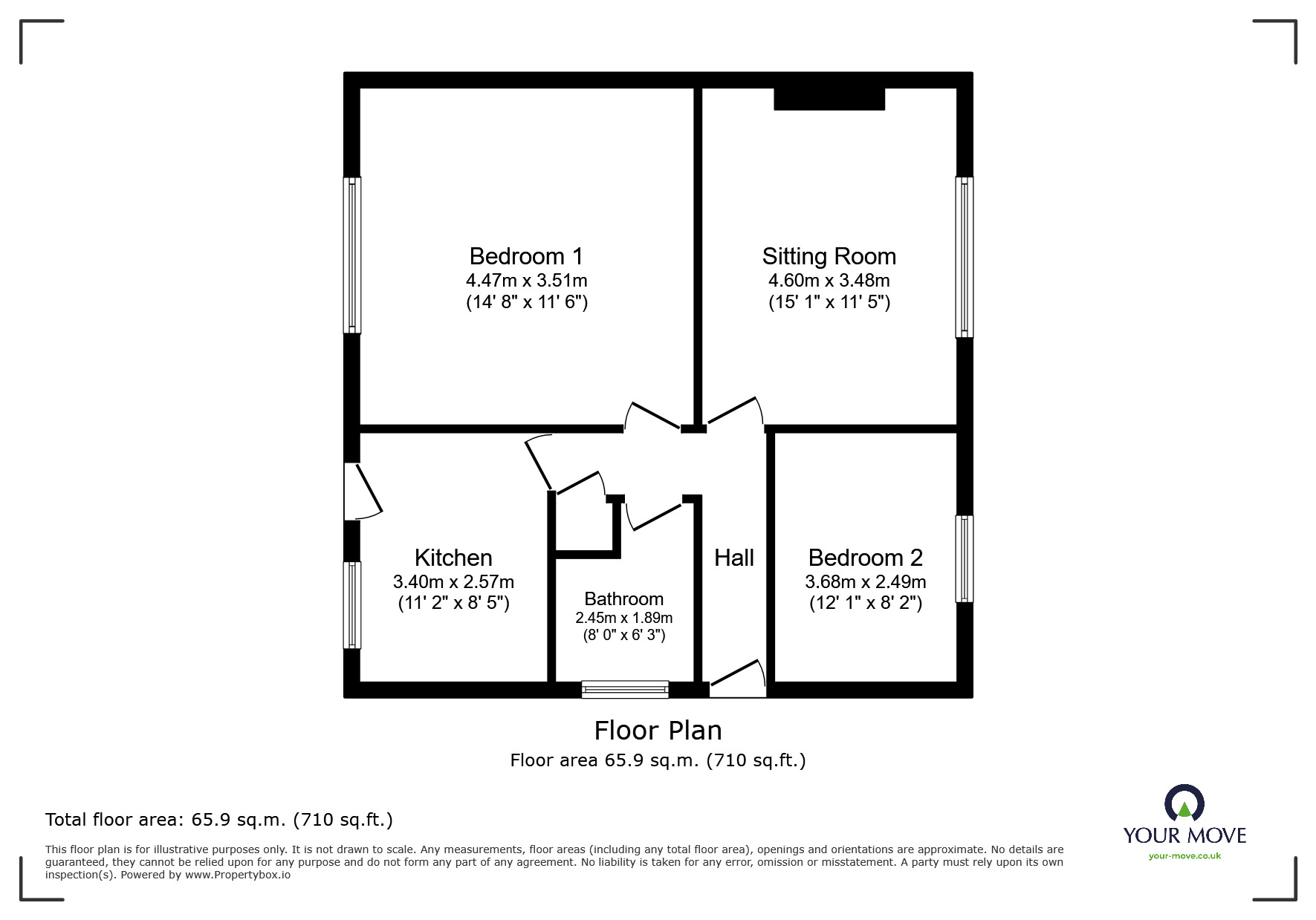 Floorplan of 2 bedroom  Flat for sale, St. Catherines Drive, Faversham, Kent, ME13