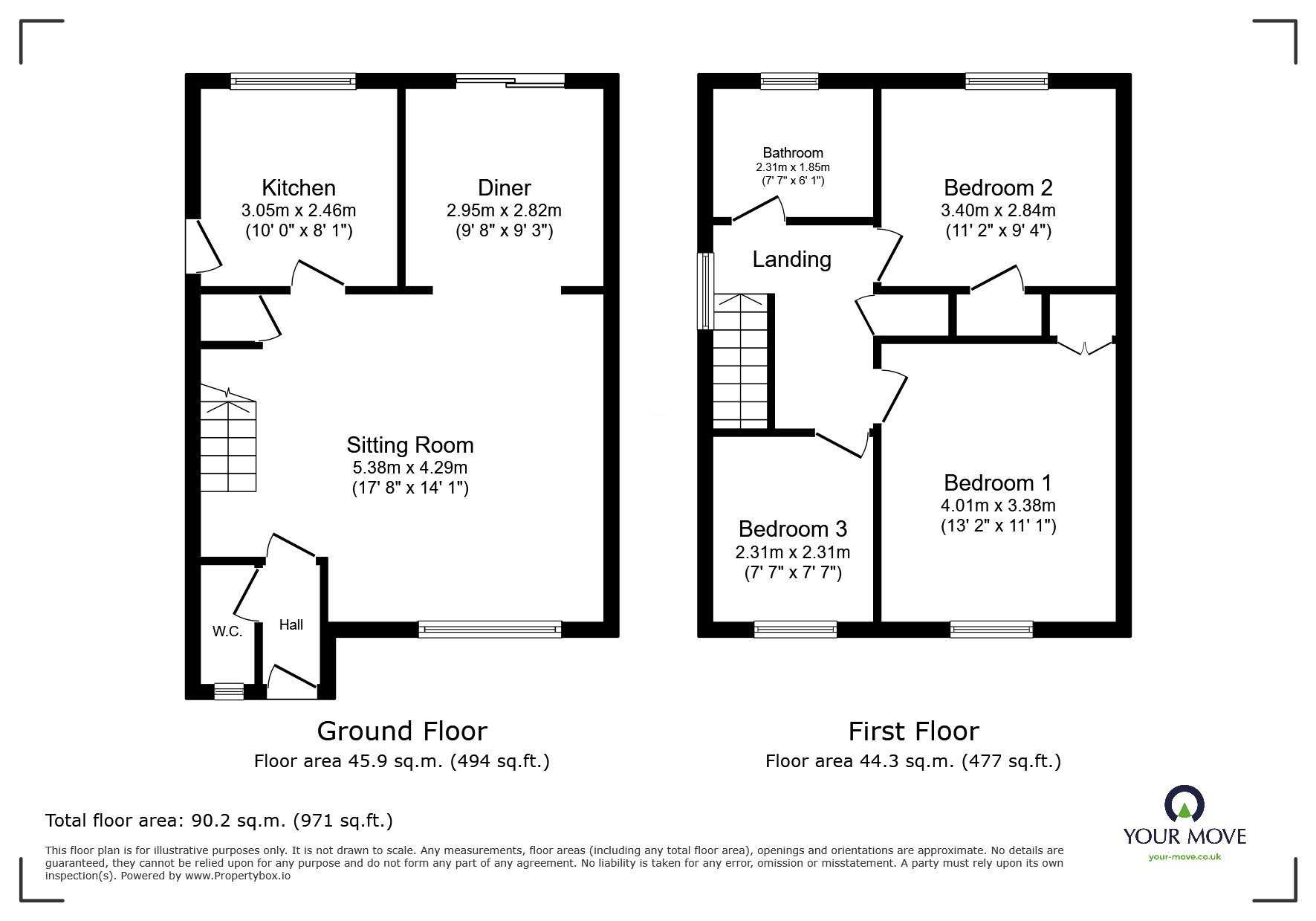 Floorplan of 3 bedroom Link Detached House for sale, Dan Drive, Faversham, Kent, ME13