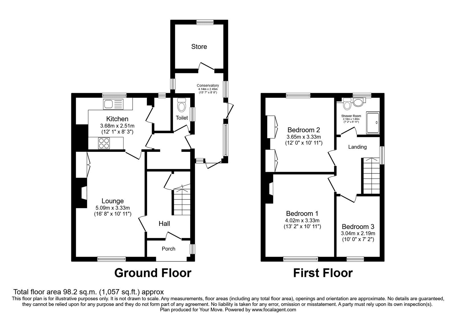 Floorplan of 3 bedroom Semi Detached House for sale, Bayfield, Painters Forstal, Kent, ME13
