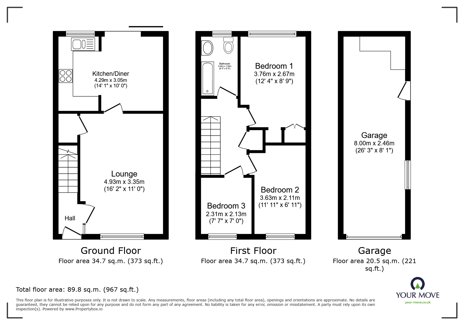 Floorplan of 3 bedroom Semi Detached House for sale, Richmond Road, Whitstable, Kent, CT5