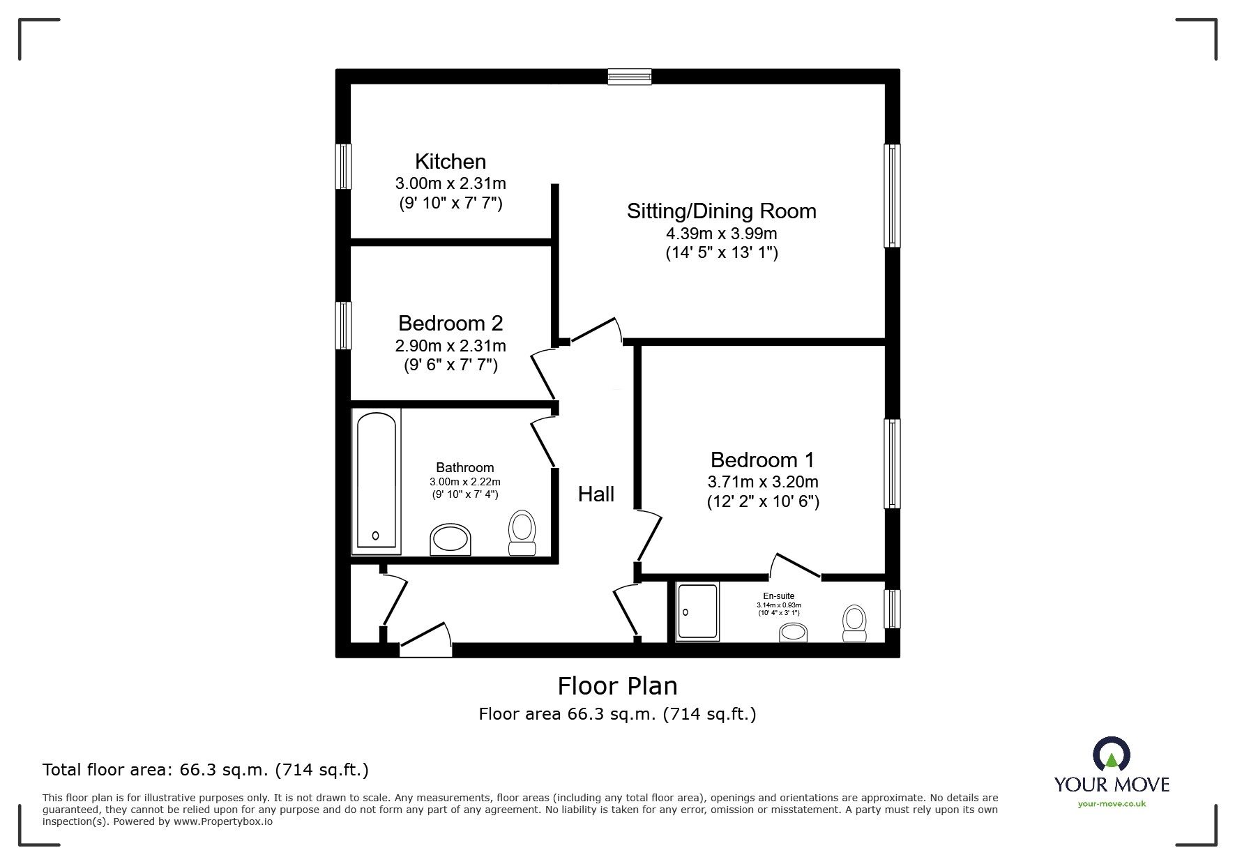 Floorplan of 2 bedroom  Flat for sale, George Stewart Avenue, Faversham, Kent, ME13
