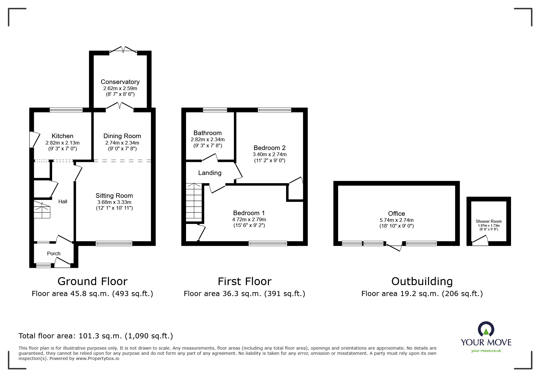 Floorplan of 2 bedroom Semi Detached House for sale, Upper Brents, Faversham, Kent, ME13