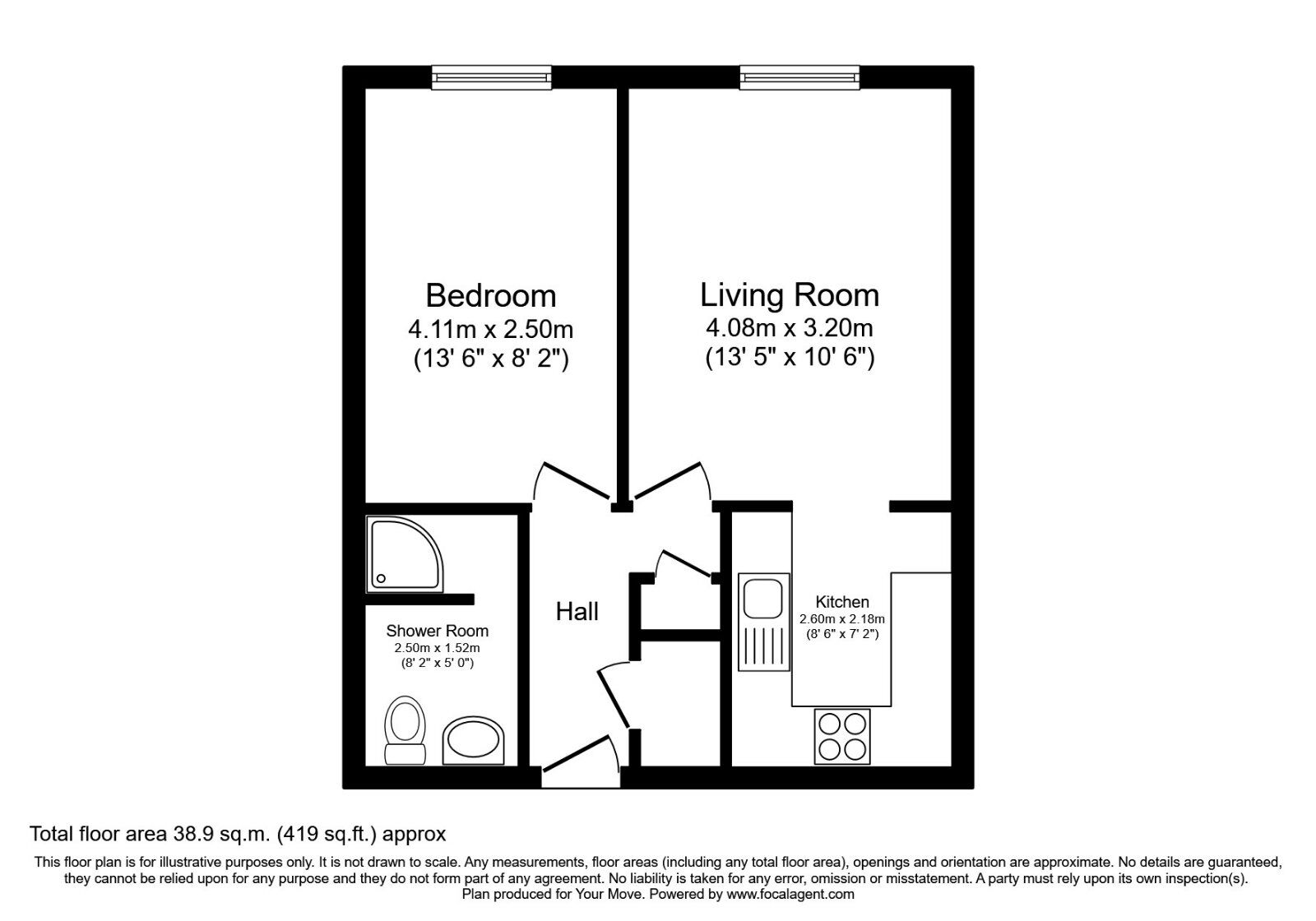 Floorplan of 1 bedroom  Flat for sale, Beach Street, Herne Bay, Kent, CT6