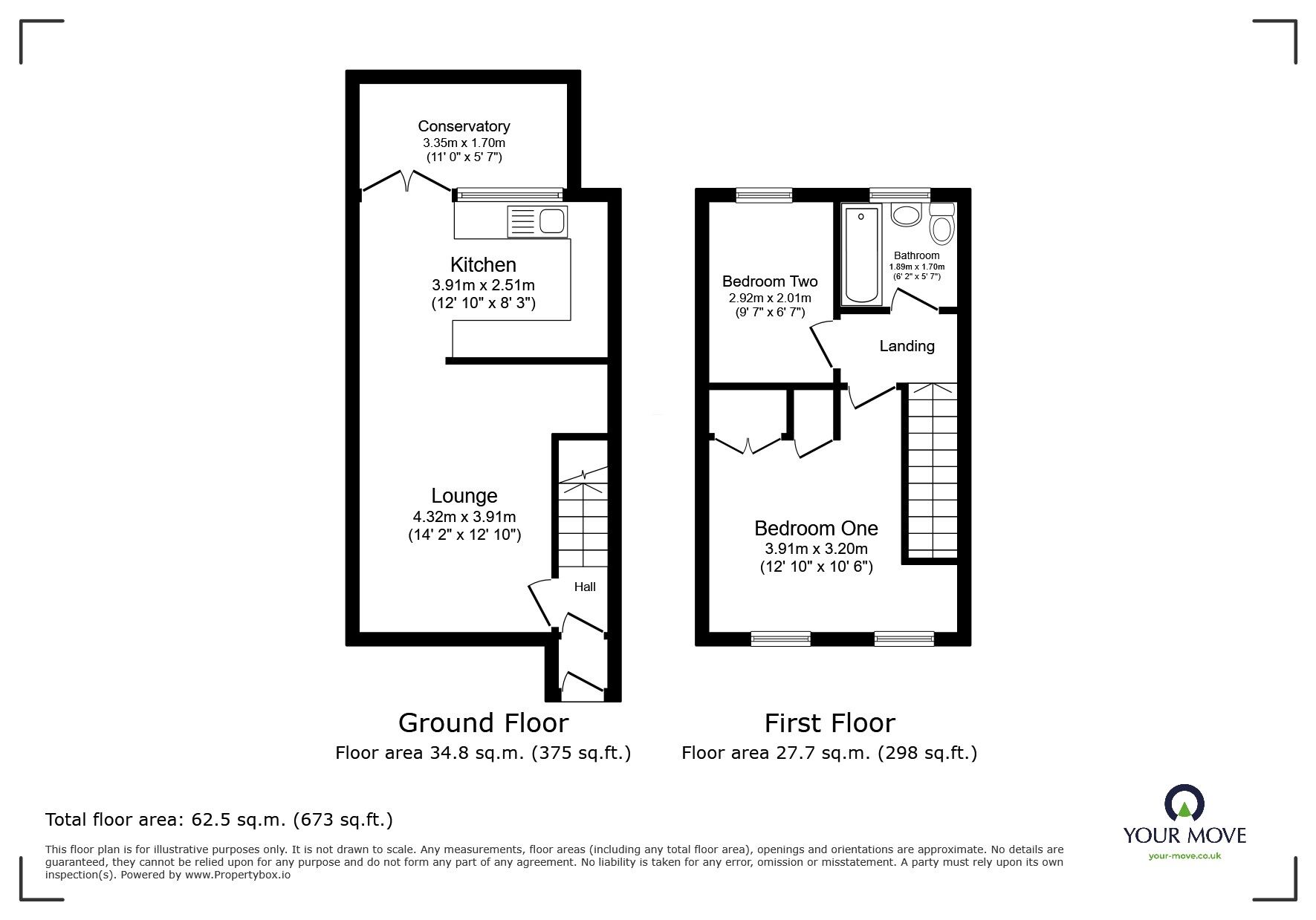 Floorplan of 2 bedroom Semi Detached House for sale, Dan Drive, Faversham, Kent, ME13