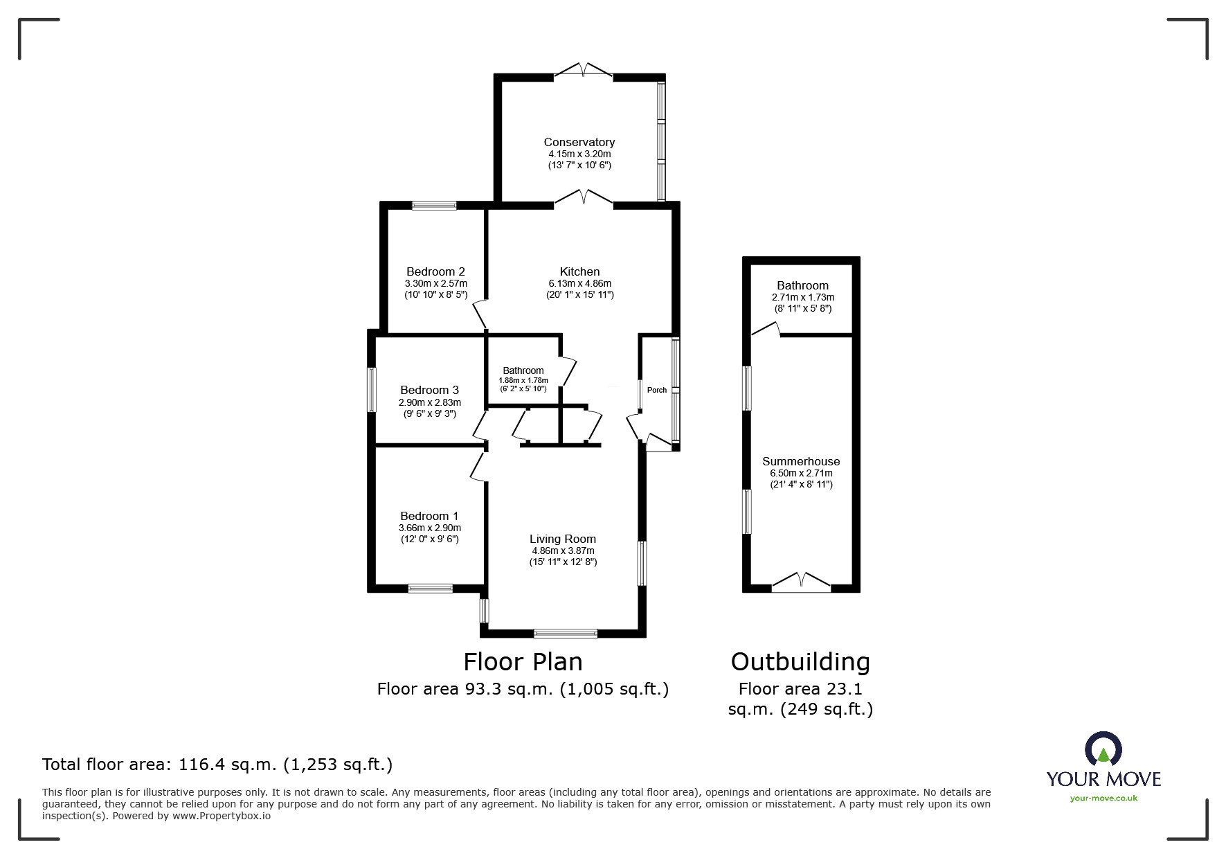 Floorplan of 3 bedroom Detached Bungalow for sale, Willow Tree Close, Herne Bay, Kent, CT6