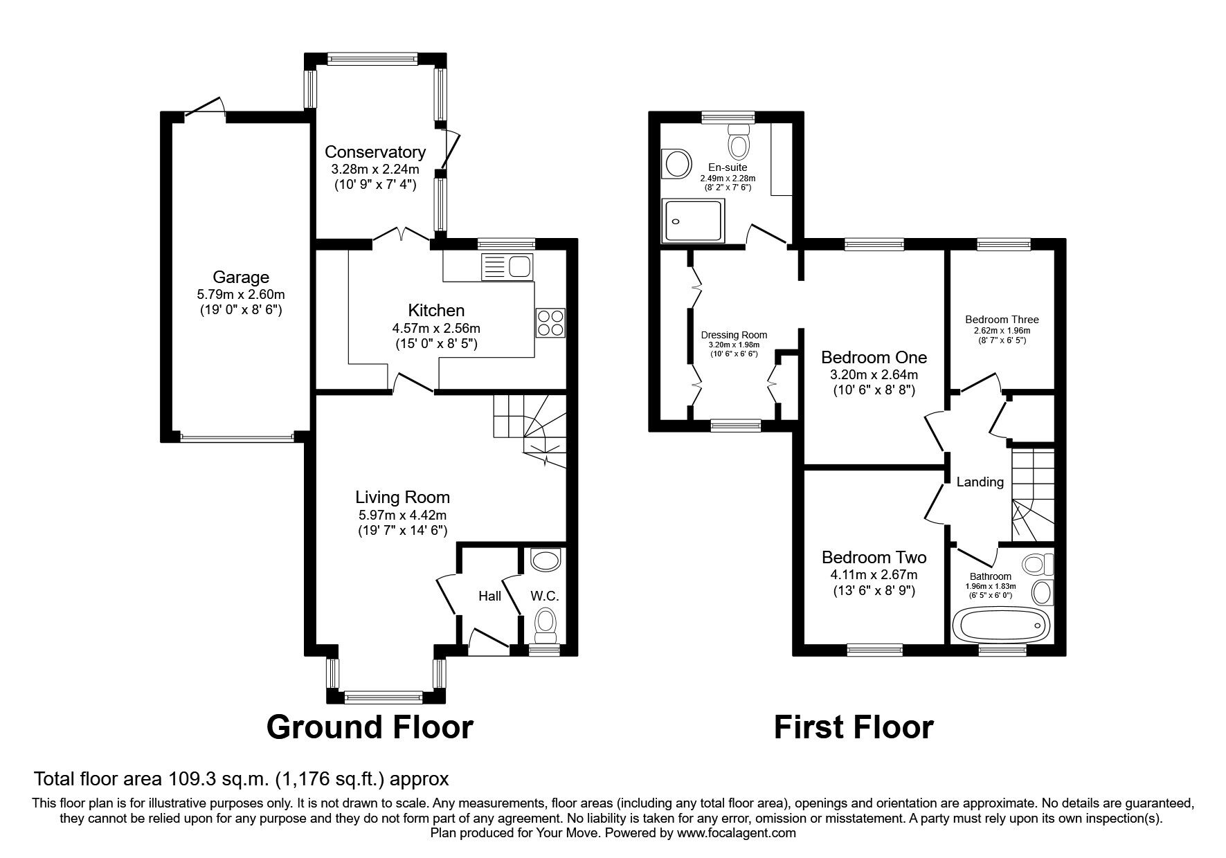Floorplan of 3 bedroom Link Detached House for sale, Hilton Close, Faversham, Kent, ME13