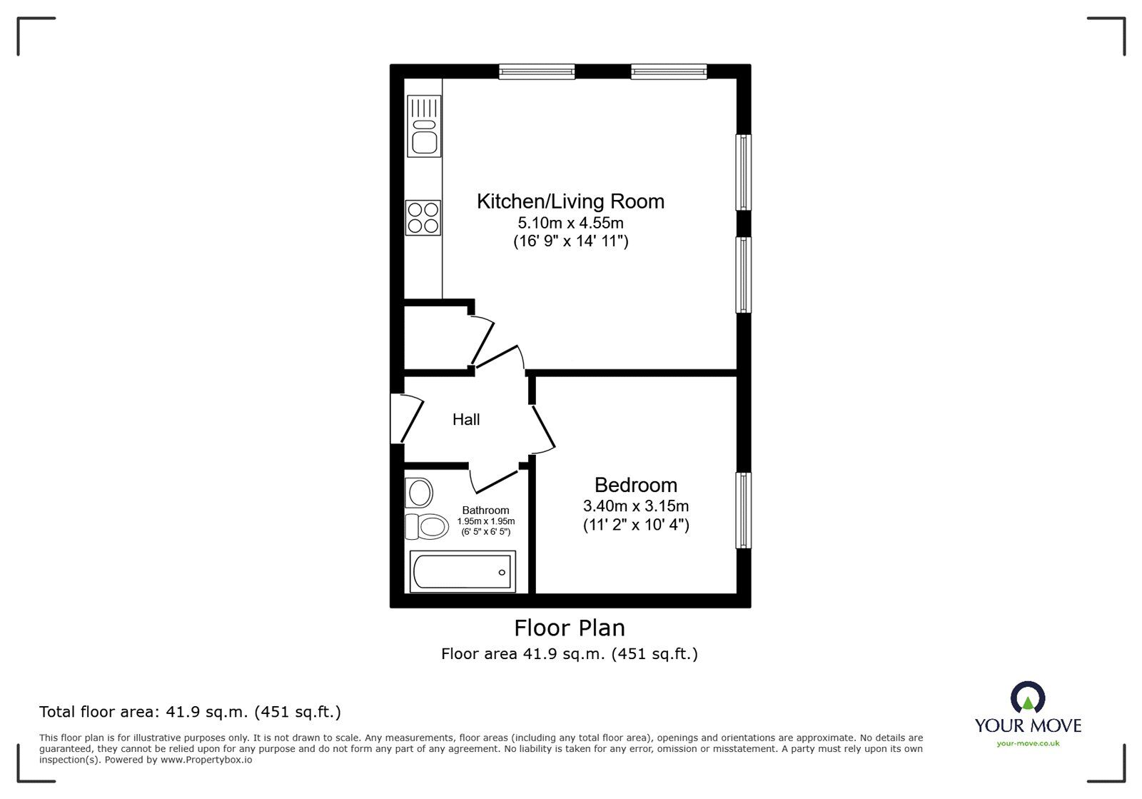 Floorplan of 1 bedroom Flat to rent, Herbert Dane Court, Newton Road, Faversham, ME13