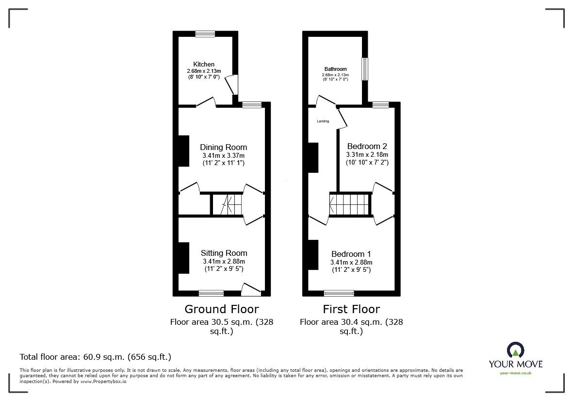 Floorplan of 2 bedroom Mid Terrace House for sale, Church Road, Oare, Kent, ME13