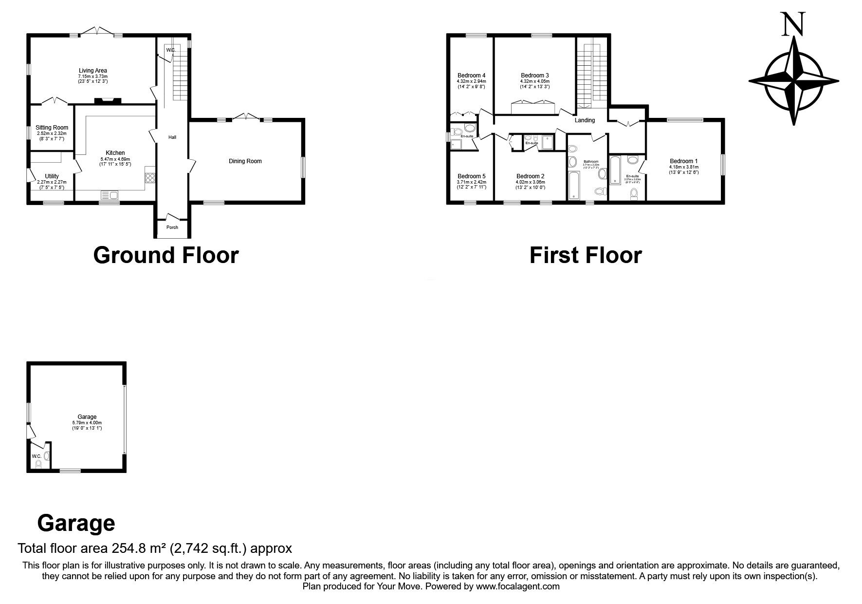 Floorplan of 5 bedroom Detached House for sale, Dunkirk Road South, Dunkirk, Kent, ME13