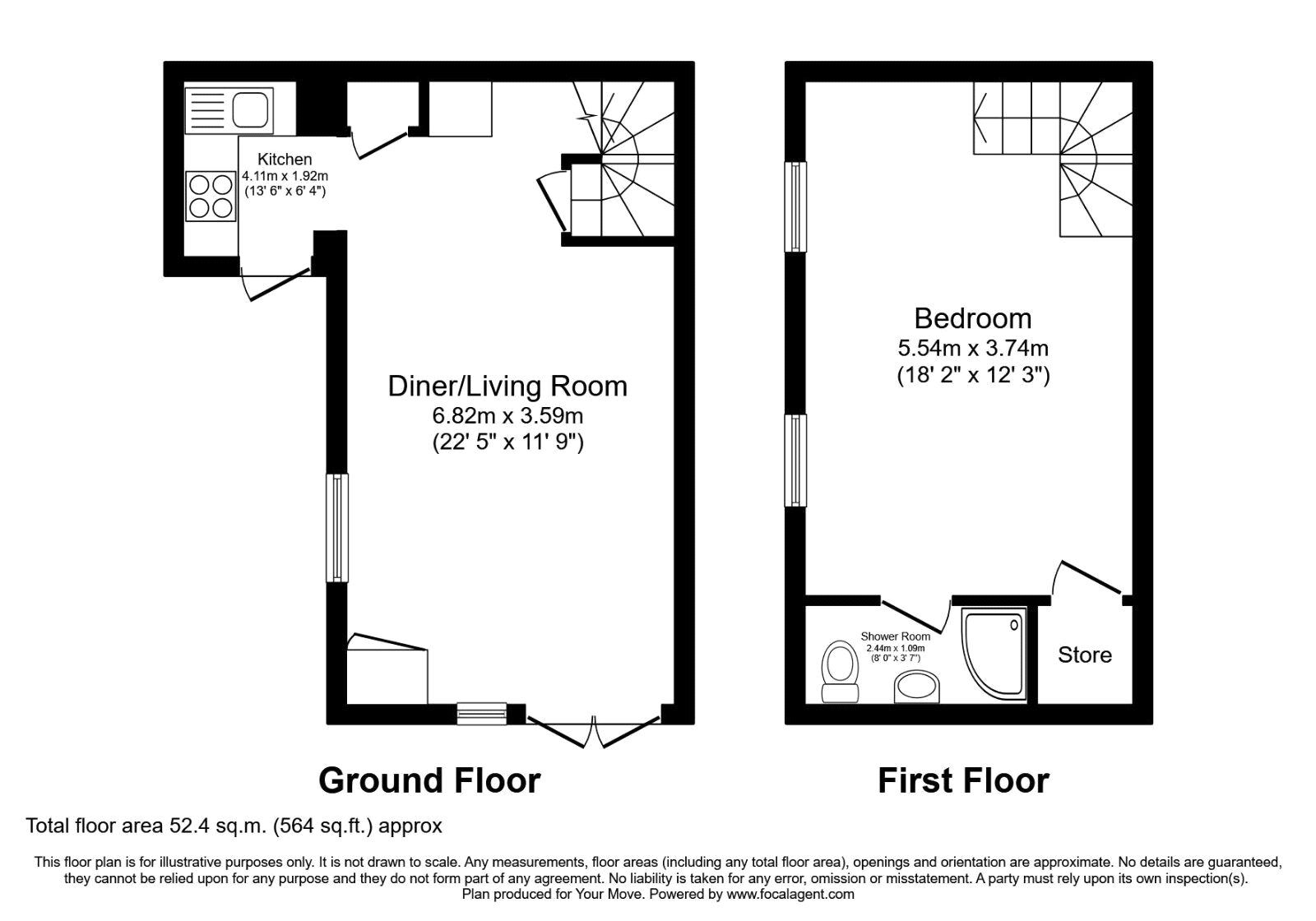 Floorplan of 1 bedroom  Flat to rent, Whitstable Road, Faversham, Kent, ME13