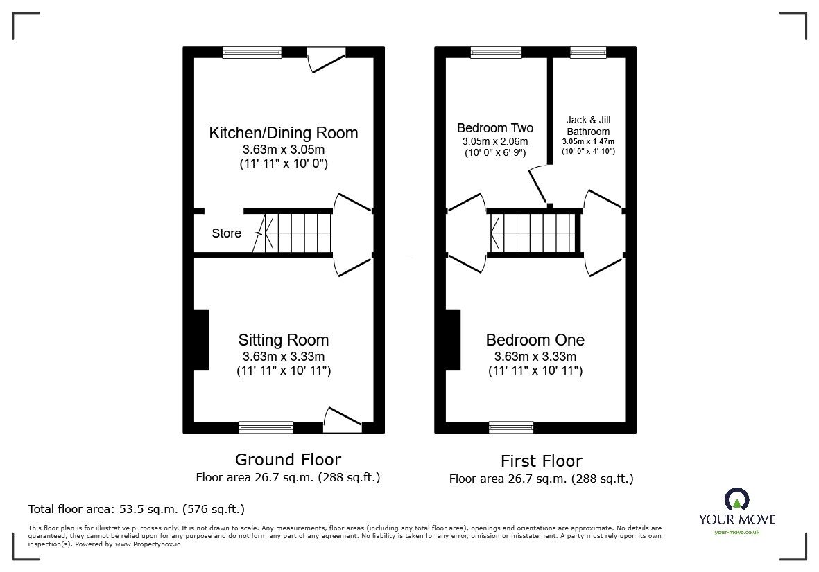 Floorplan of 2 bedroom Mid Terrace House for sale, Lindfield Cottages, Grove Place, Kent, ME13
