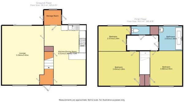 Floorplan of 3 bedroom Mid Terrace House for sale, Springhead Road, Faversham, Kent, ME13