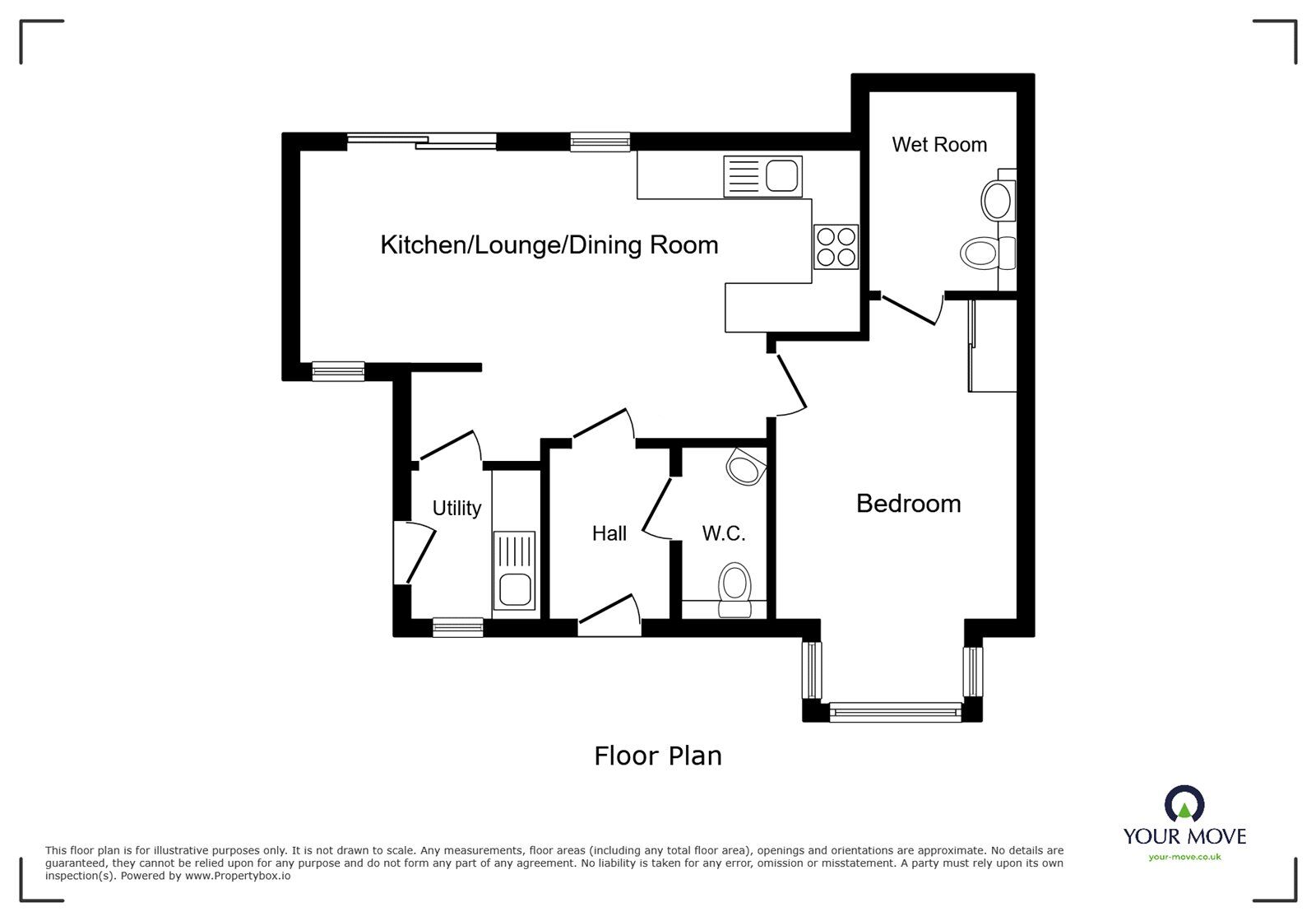 Floorplan of 1 bedroom Semi Detached Bungalow for sale, Egbert Road, Faversham, Kent, ME13