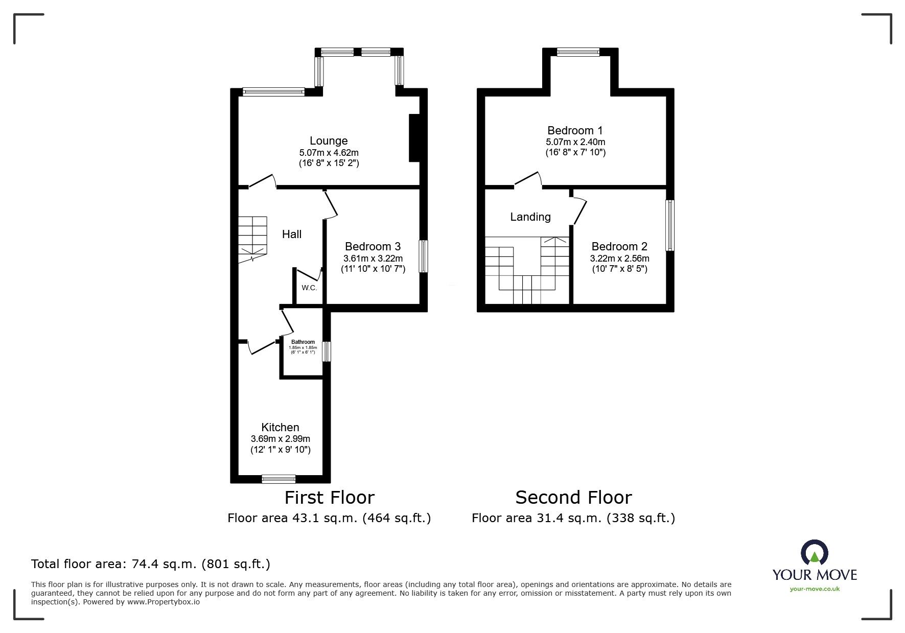 Floorplan of 2 bedroom Flat for sale, Cavendish Road, Herne Bay, Kent, CT6