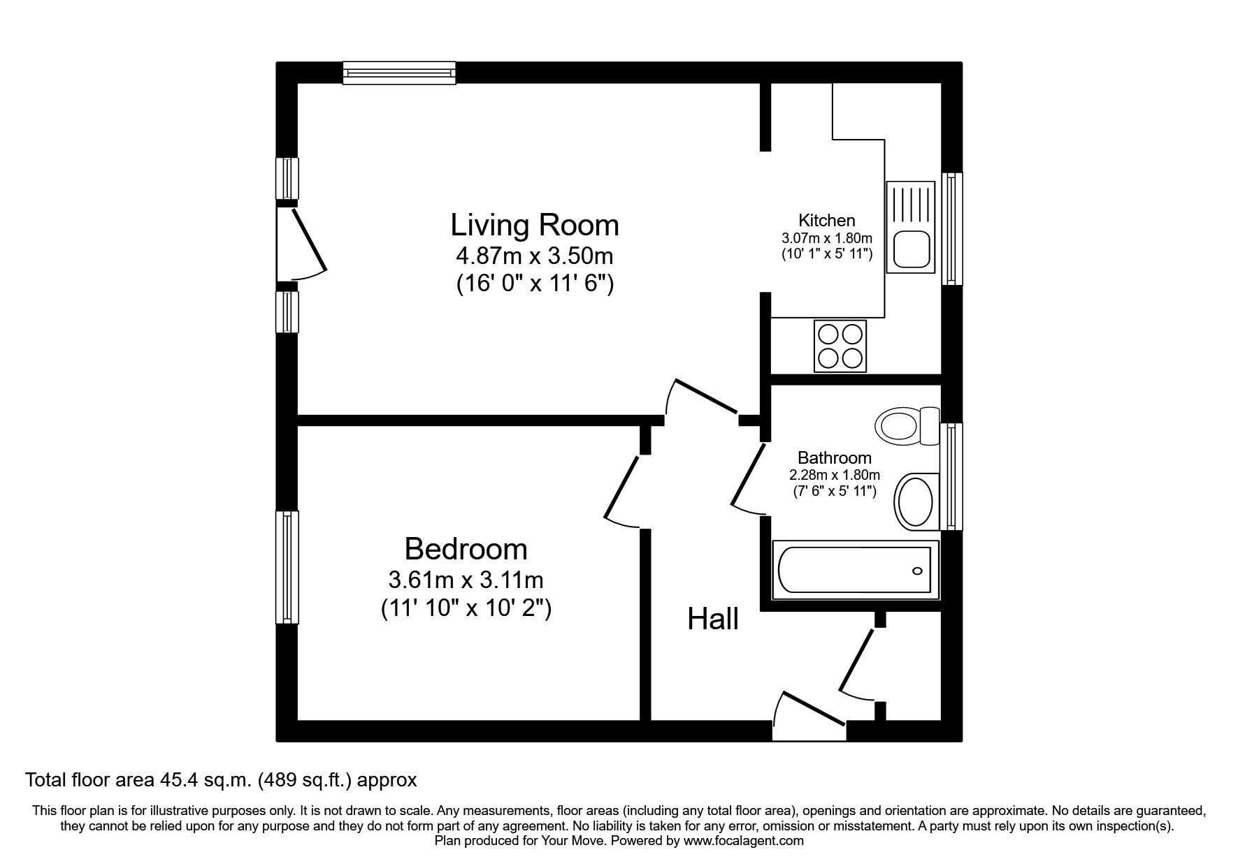 Floorplan of 1 bedroom Flat for sale, Edward Vinson Drive, Faversham, Kent, ME13