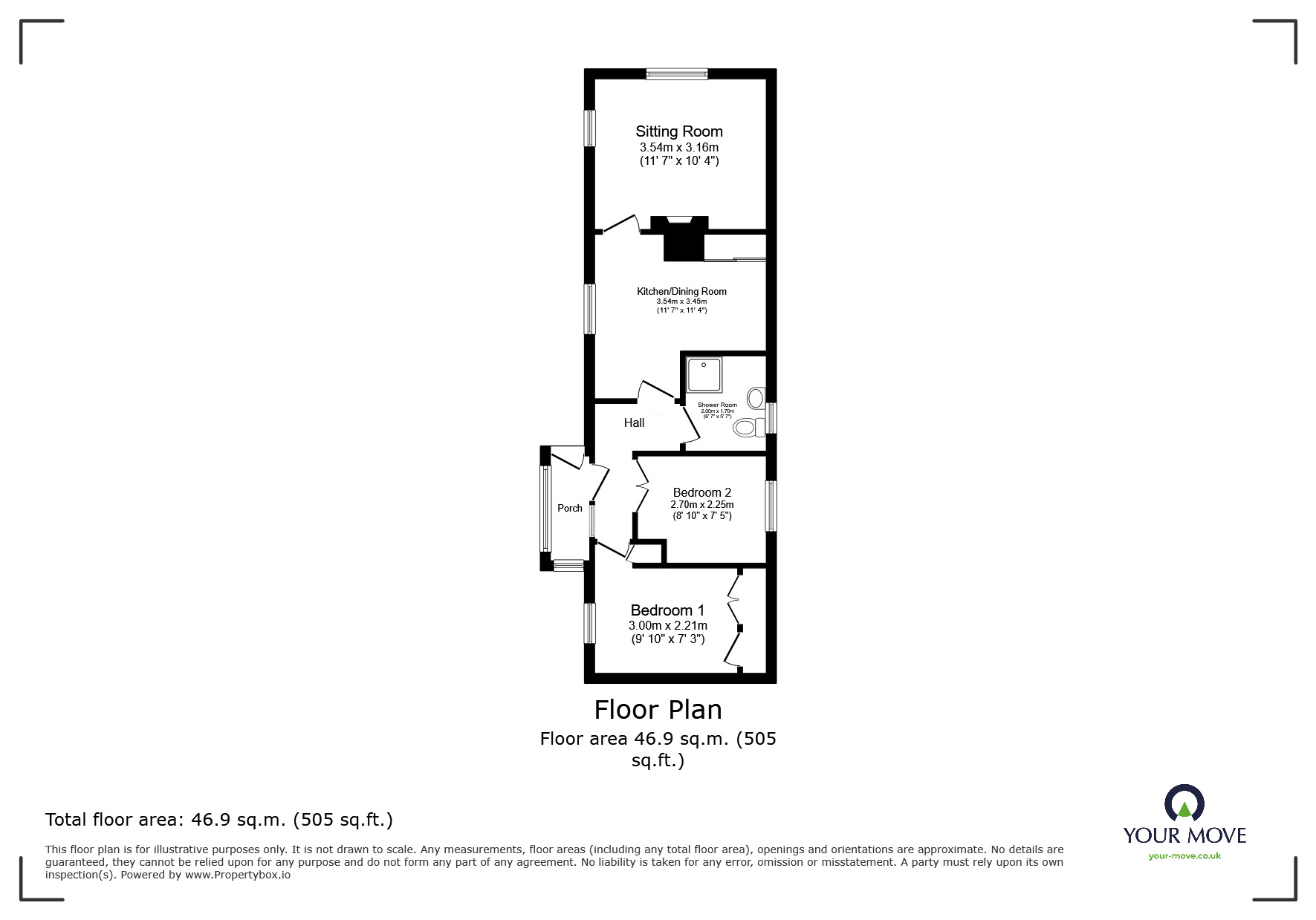 Floorplan of 2 bedroom Detached Property for sale, Four Horseshoes Park, Seasalter Road, Faversham, ME13