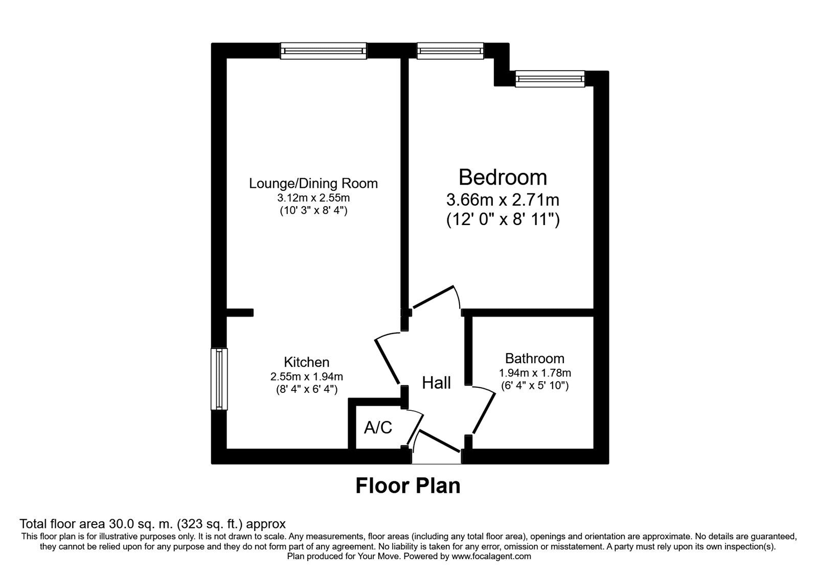 Floorplan of 1 bedroom Flat to rent, Newton Road, Faversham, Kent, ME13