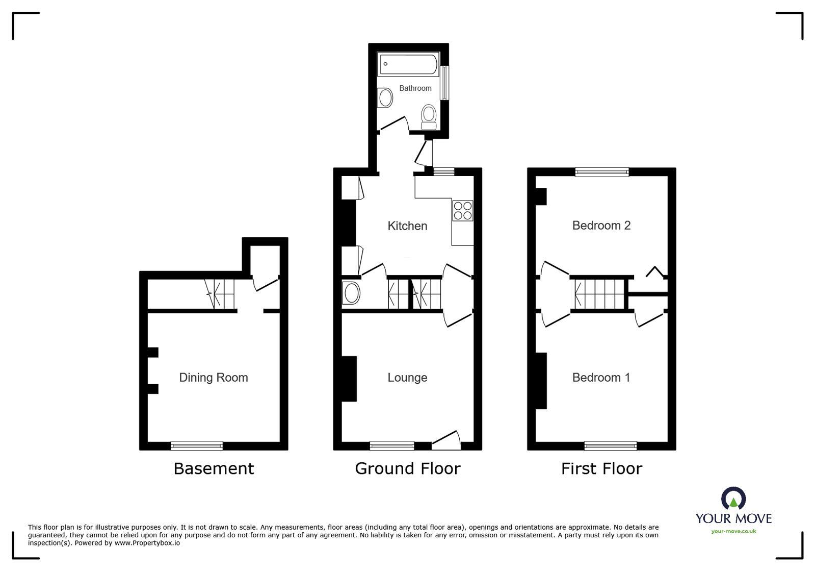 Floorplan of 2 bedroom Mid Terrace House for sale, Ospringe Road, Faversham, Kent, ME13