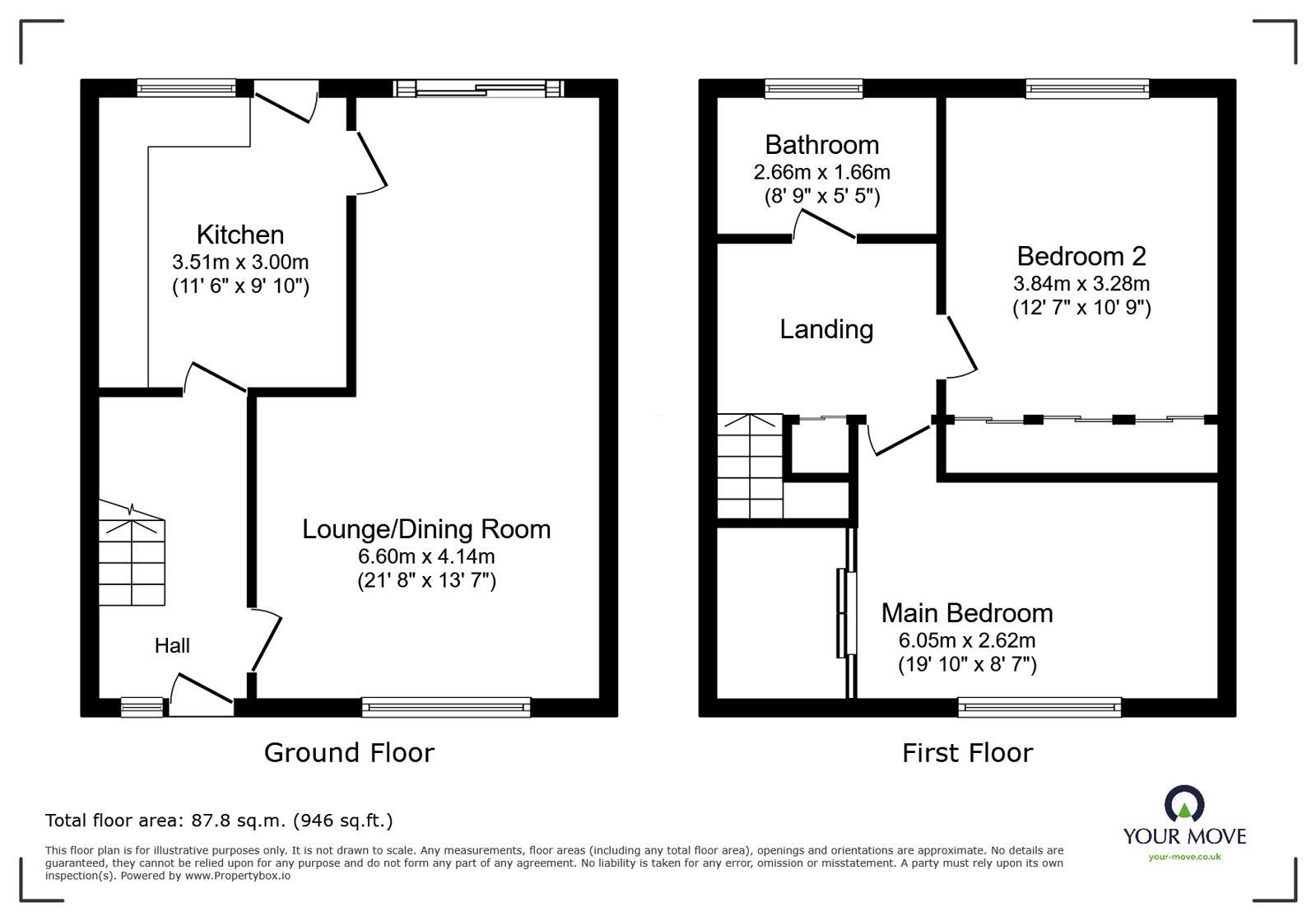 Floorplan of 2 bedroom Semi Detached House for sale, Abbey Fields, Faversham, Kent, ME13