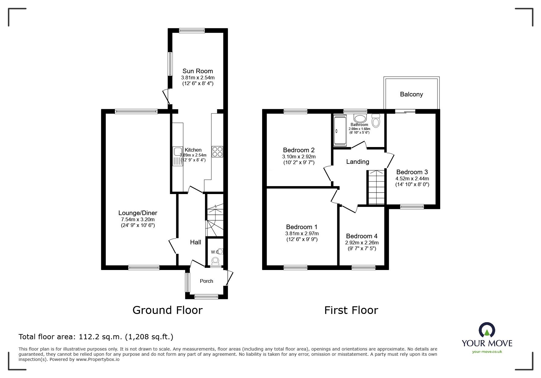 Floorplan of 4 bedroom Semi Detached House for sale, Columbia Avenue, Whitstable, Kent, CT5