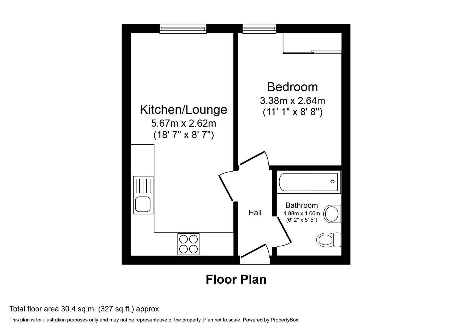 Floorplan of 1 bedroom Flat to rent, Newton Road, Faversham, Kent, ME13