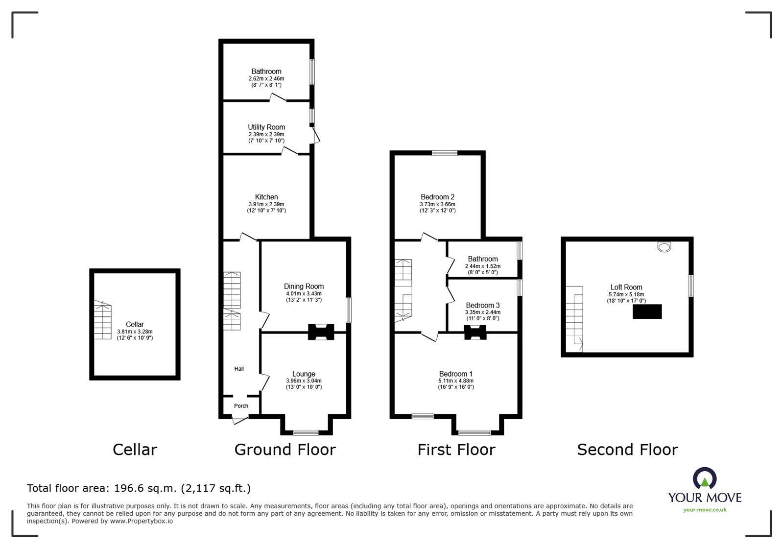Floorplan of 4 bedroom End Terrace House for sale, Briton Road, Faversham, Kent, ME13
