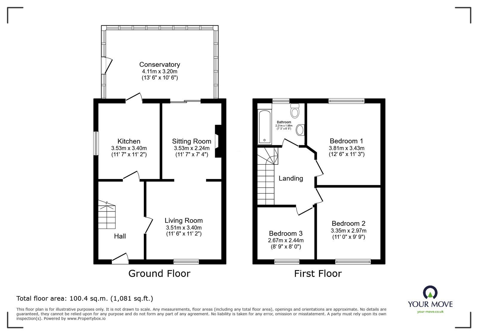 Floorplan of 3 bedroom Semi Detached House for sale, Station Road, Teynham, Kent, ME9