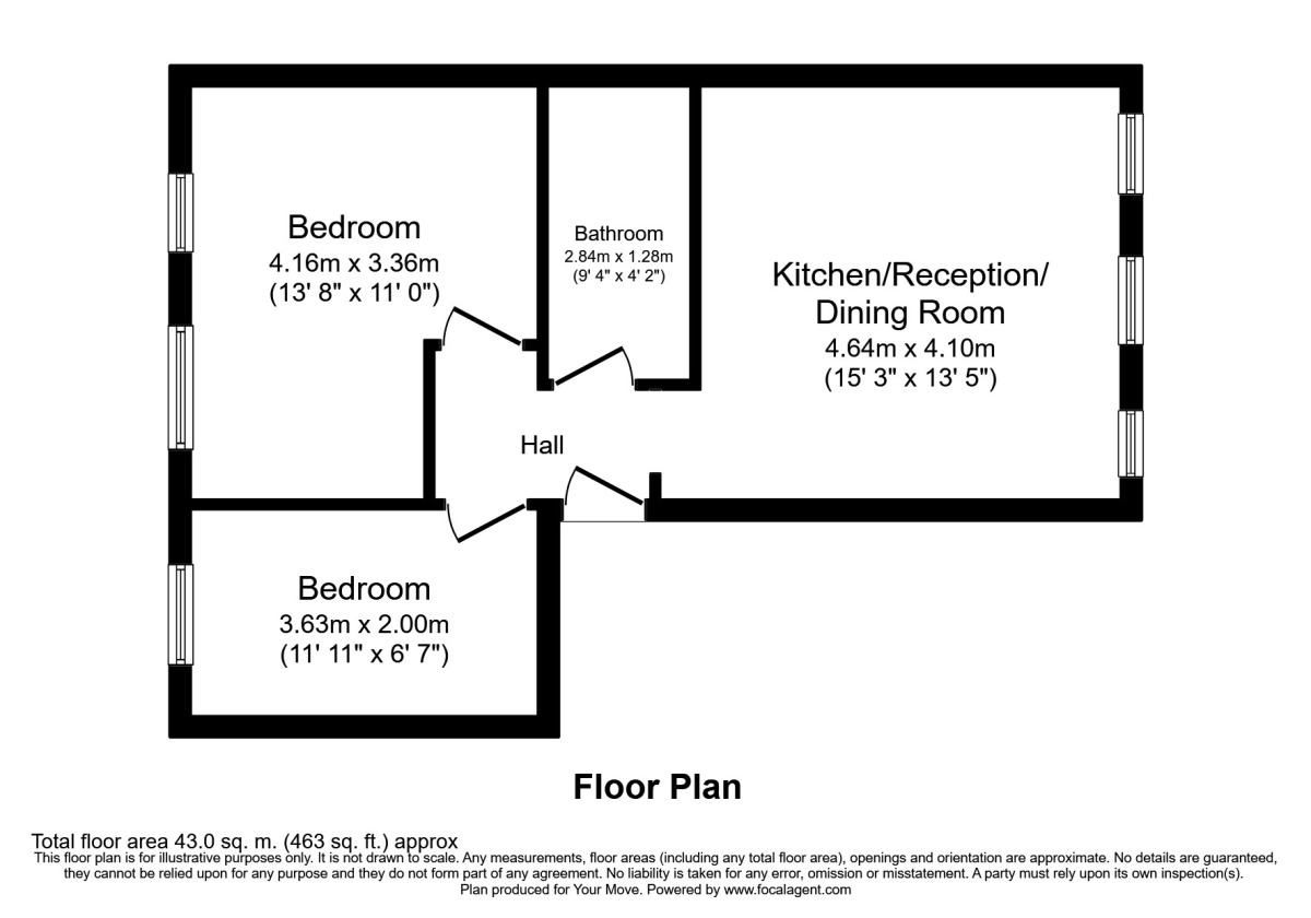 Floorplan of 2 bedroom Flat to rent, The Grove, Stratford, London, E15