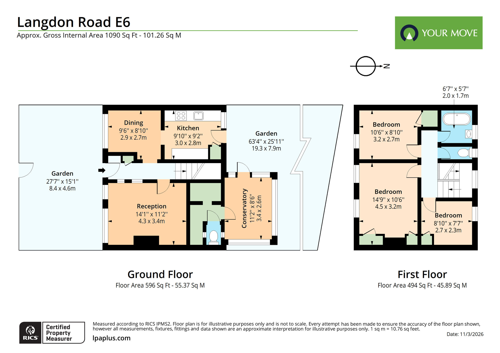 Floorplan of 3 bedroom House to rent, Langdon Road, London, E6