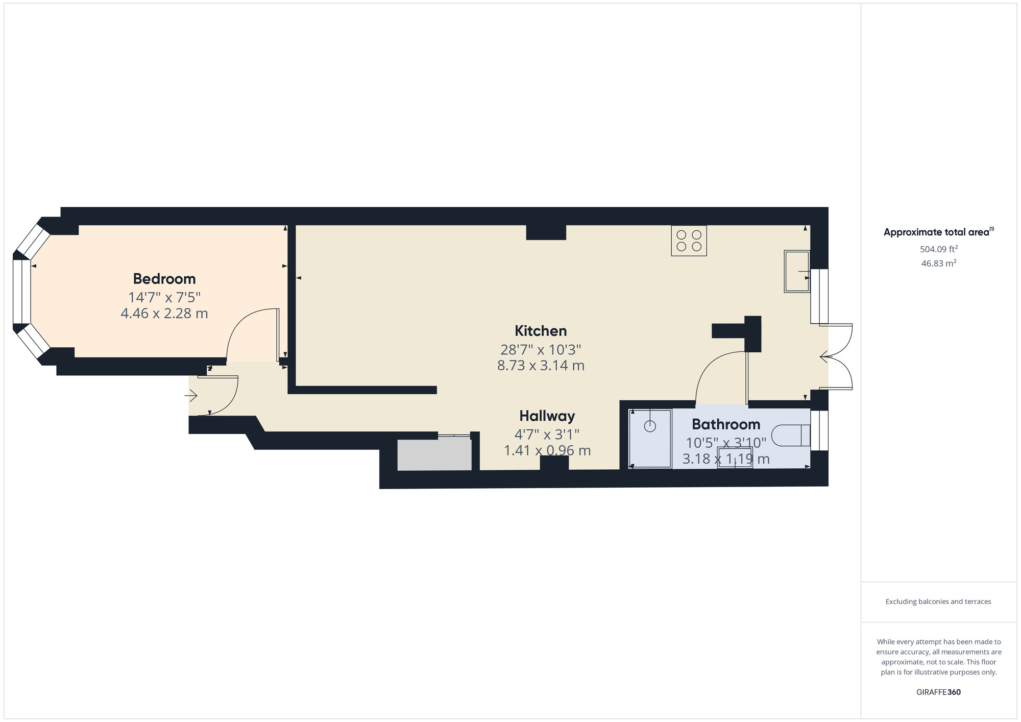 Floorplan of 1 bedroom Flat to rent, Derby Road, Forest Gate, London, E7