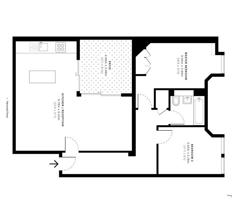 Floorplan of 2 bedroom Flat to rent, Romford Road, Stratford, E15