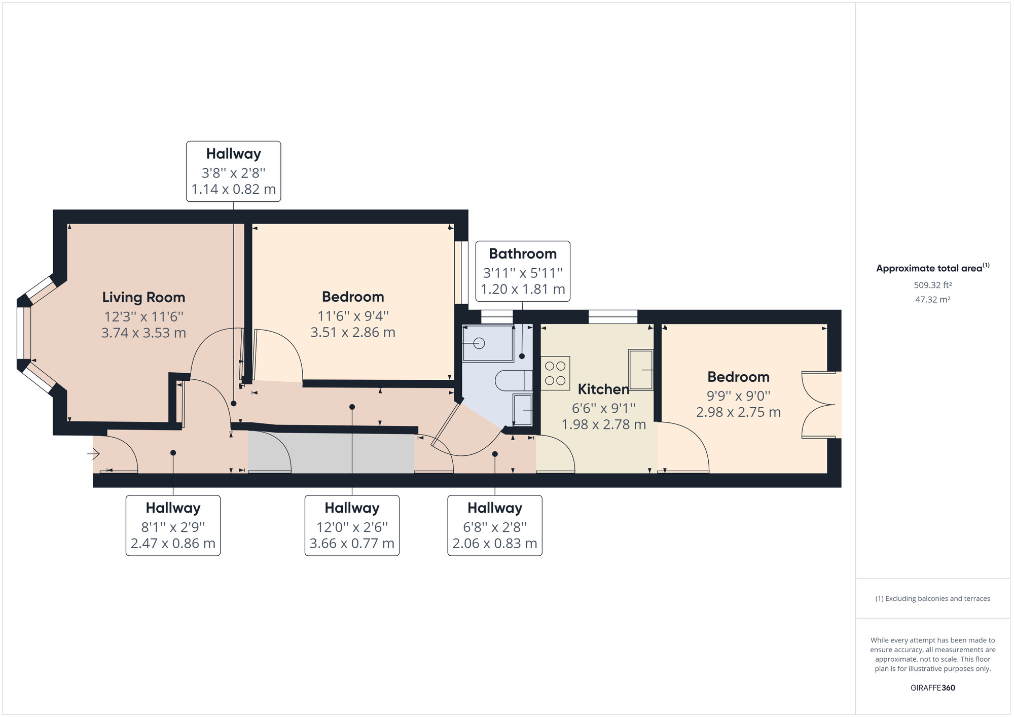 Floorplan of 2 bedroom  Flat to rent, The Crescent, Walthamstow, E17