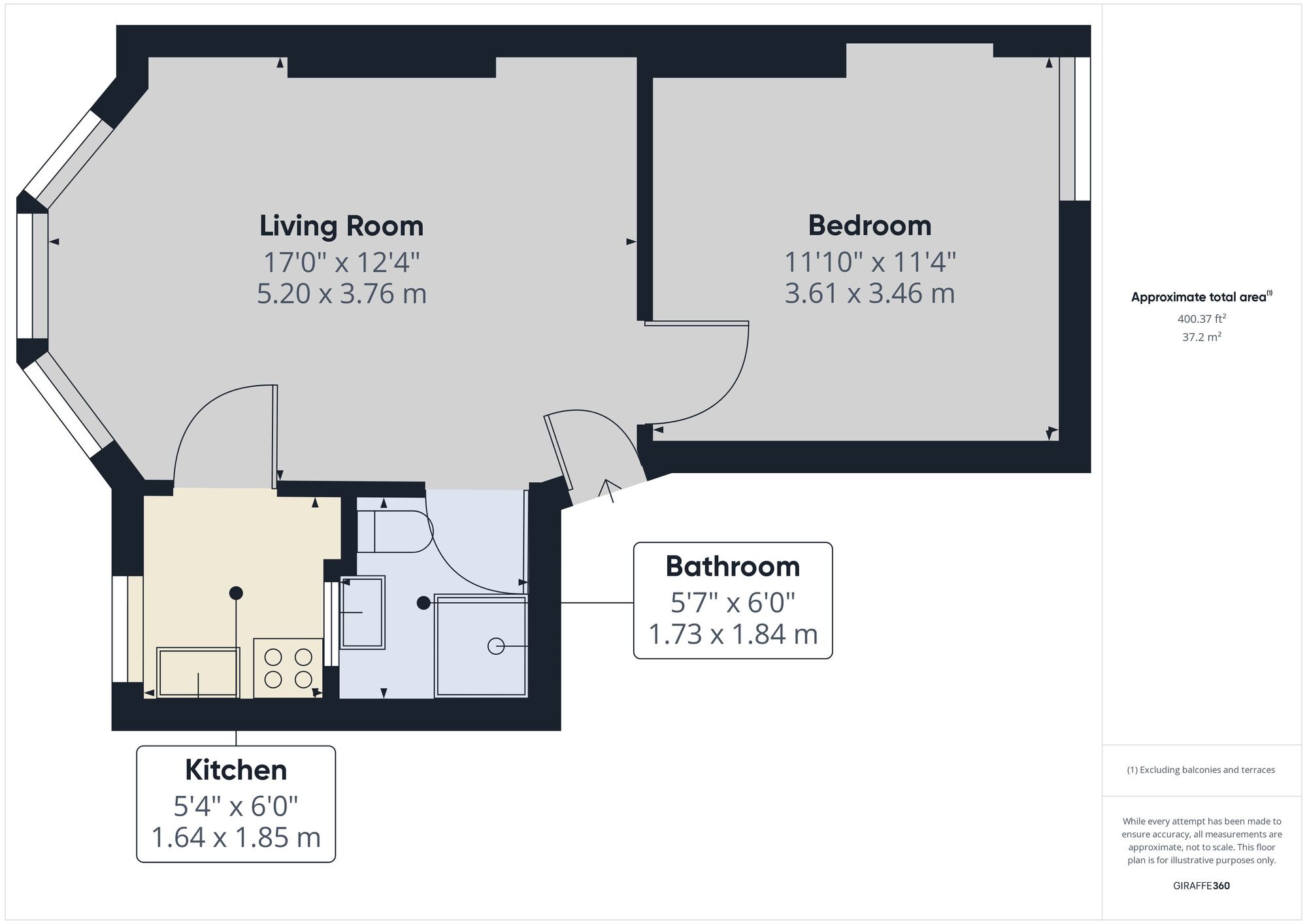 Floorplan of 1 bedroom  Flat to rent, Clarence Road, London, N22