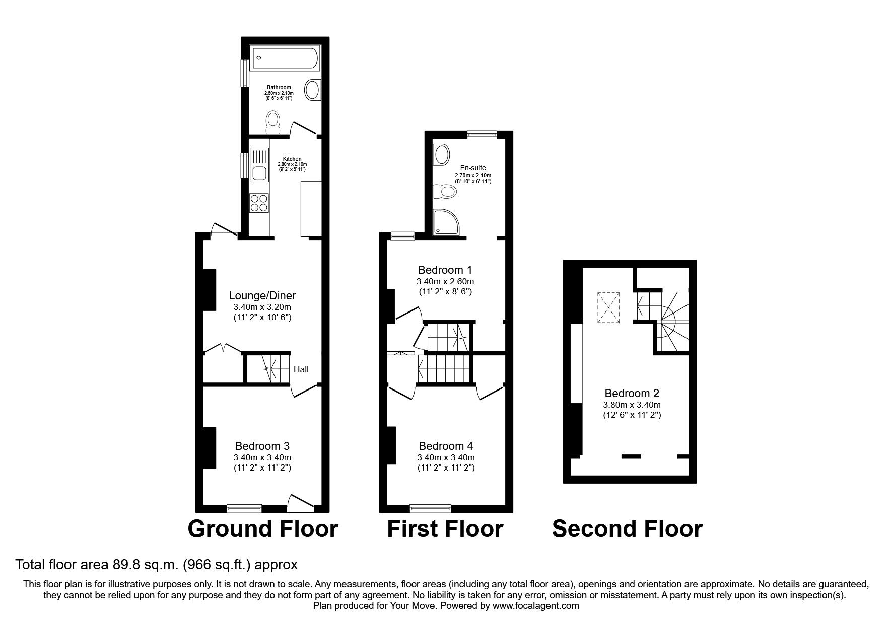 Floorplan of 4 bedroom Mid Terrace House to rent, High Street, Egham, Surrey, TW20