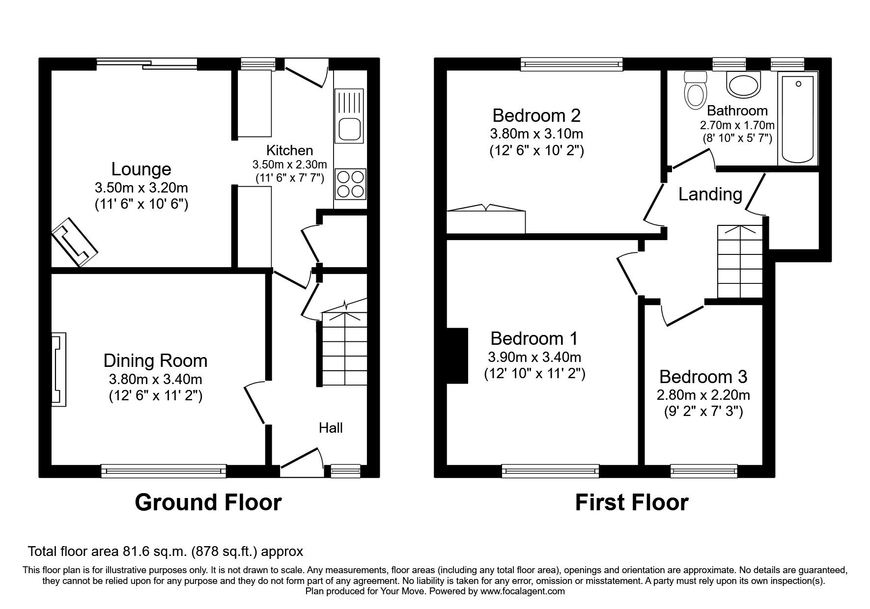 Floorplan of 4 bedroom Mid Terrace House to rent, Beechtree Avenue, Englefield Green, Surrey, TW20