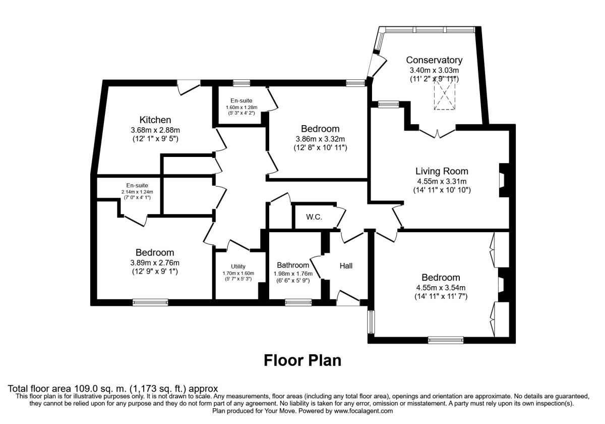 Floorplan of 3 bedroom  Flat to rent, Egham Hill, Egham, Surrey, TW20