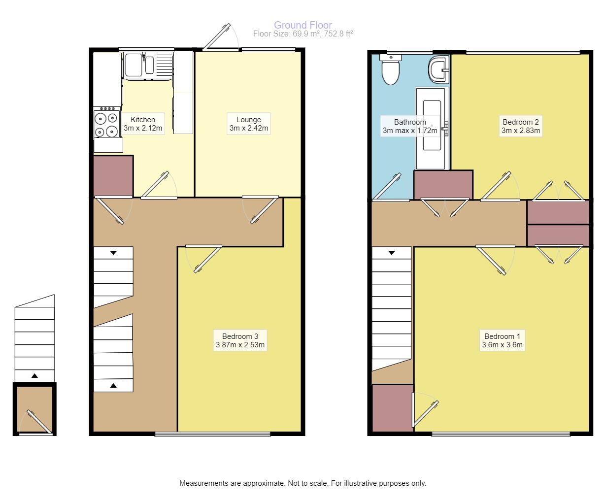 Floorplan of 3 bedroom  Flat to rent, Mandeville Court Strode Street, Egham, Surrey, TW20