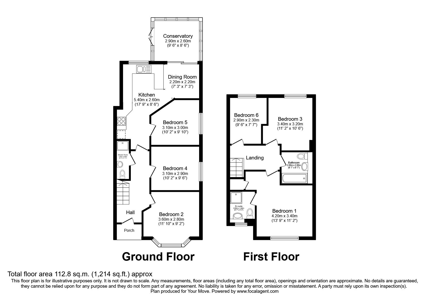 Floorplan of 6 bedroom Semi Detached House to rent, Nobles Way, Egham, Surrey, TW20