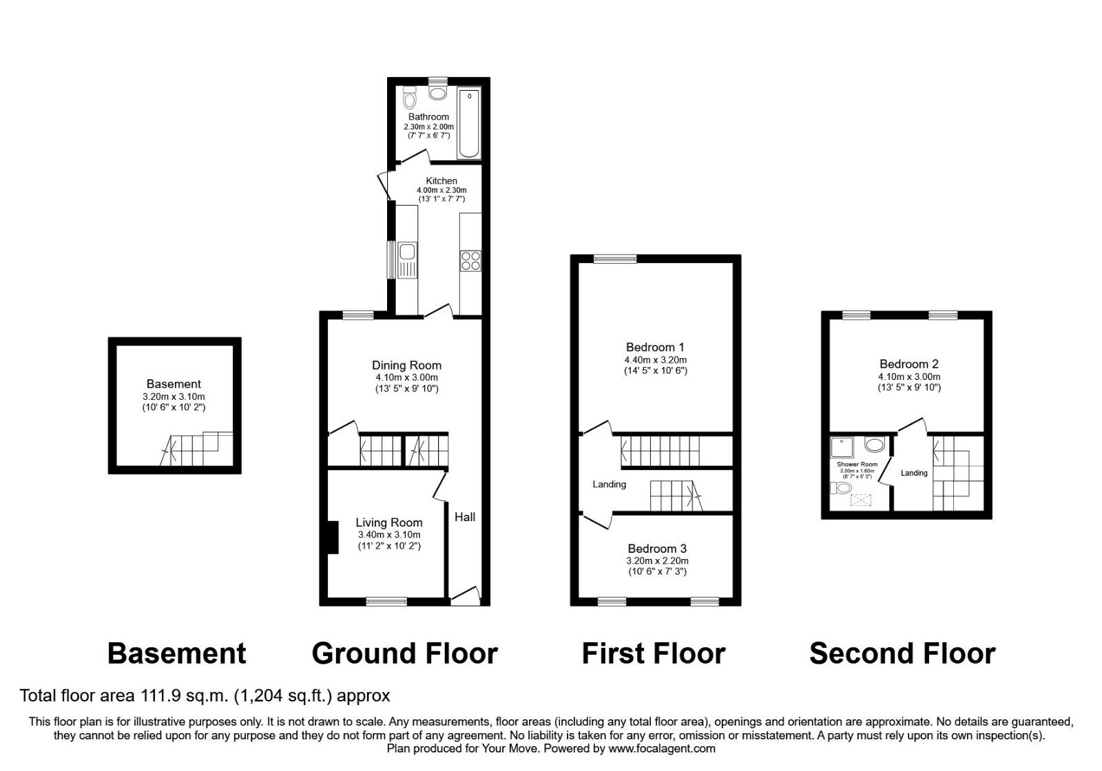 Floorplan of 3 bedroom Detached House to rent, Trafalgar Street, Gillingham, Kent, ME7