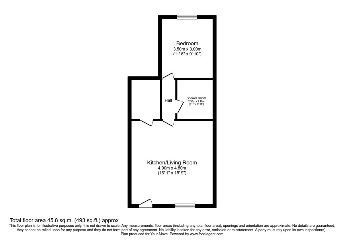 Floorplan of 1 bedroom Flat to rent, Trafalgar Street, Gillingham, Kent, ME7