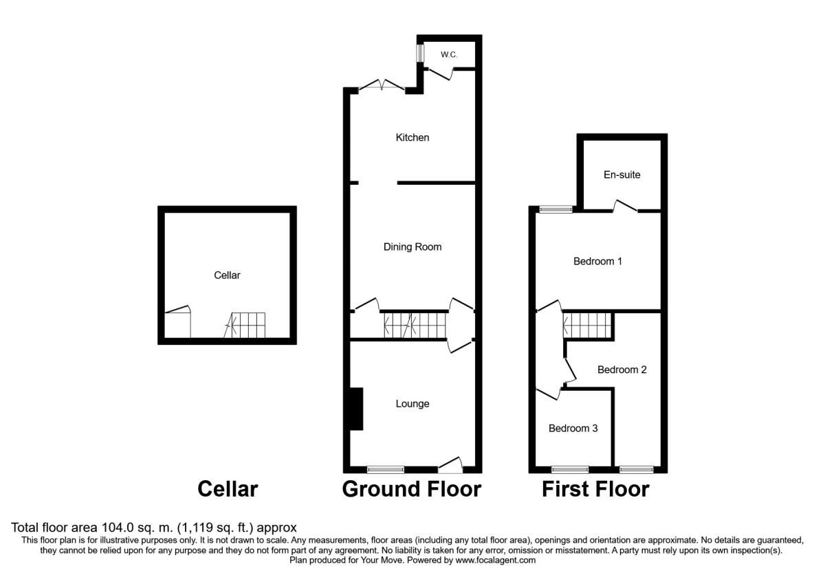 Floorplan of 3 bedroom Mid Terrace House to rent, Burnt Oak Terrace, Gillingham, Kent, ME7