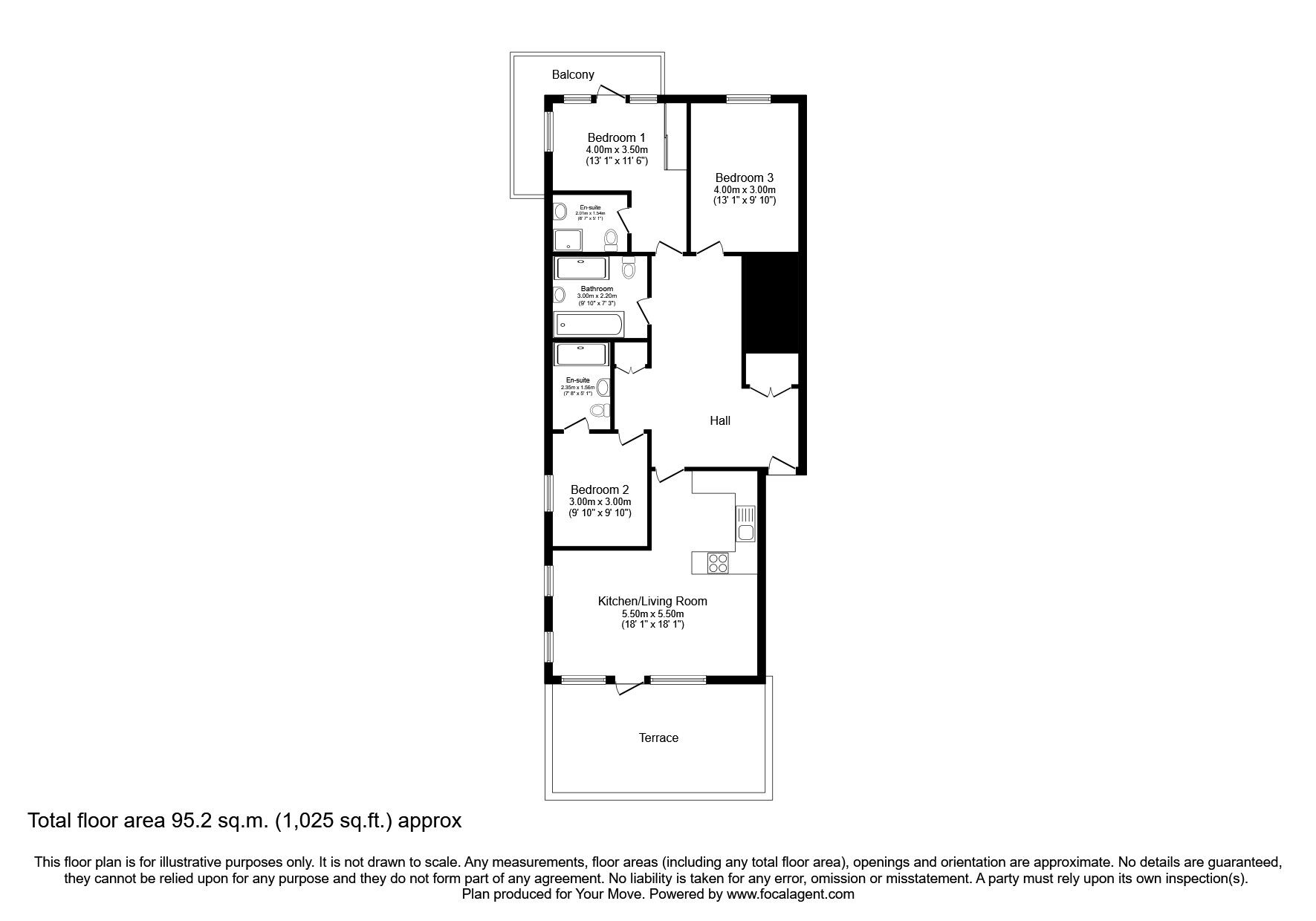 Floorplan of 3 bedroom  Flat for sale, Peninsula Quay, Pegasus Way, Kent, ME7