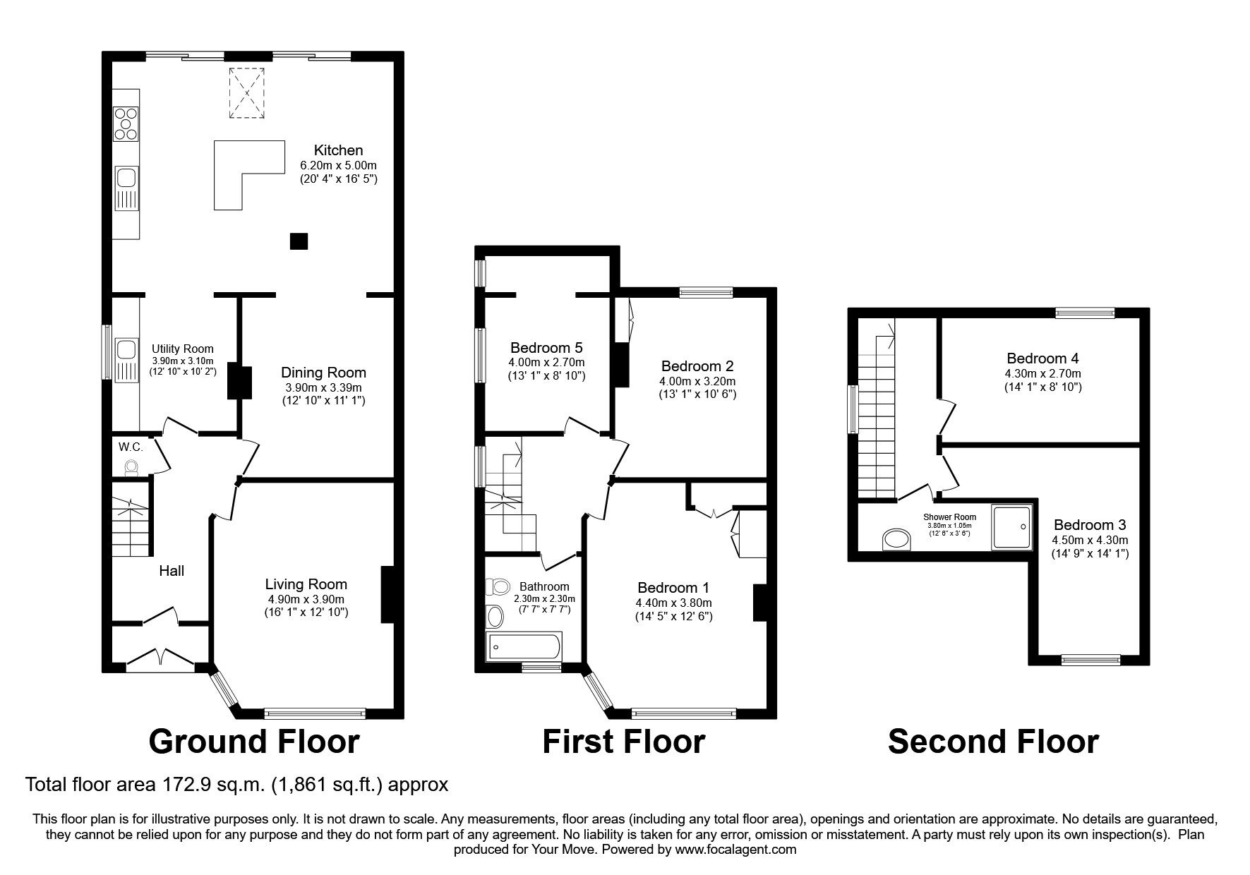 Floorplan of 5 bedroom Semi Detached House for sale, First Avenue, Gillingham, Kent, ME7