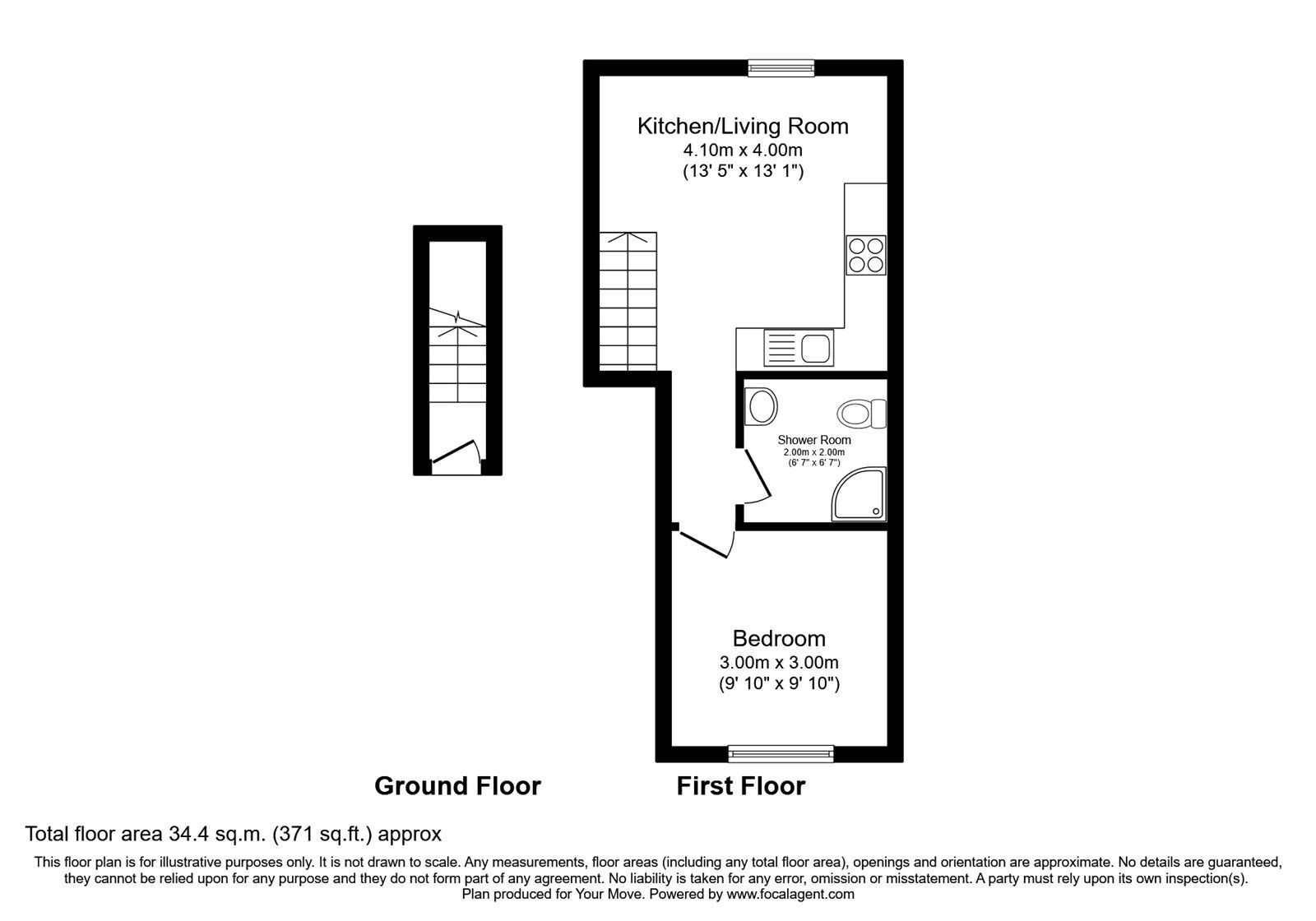 Floorplan of 1 bedroom  Flat to rent, Trafalgar Street, Gillingham, Kent, ME7