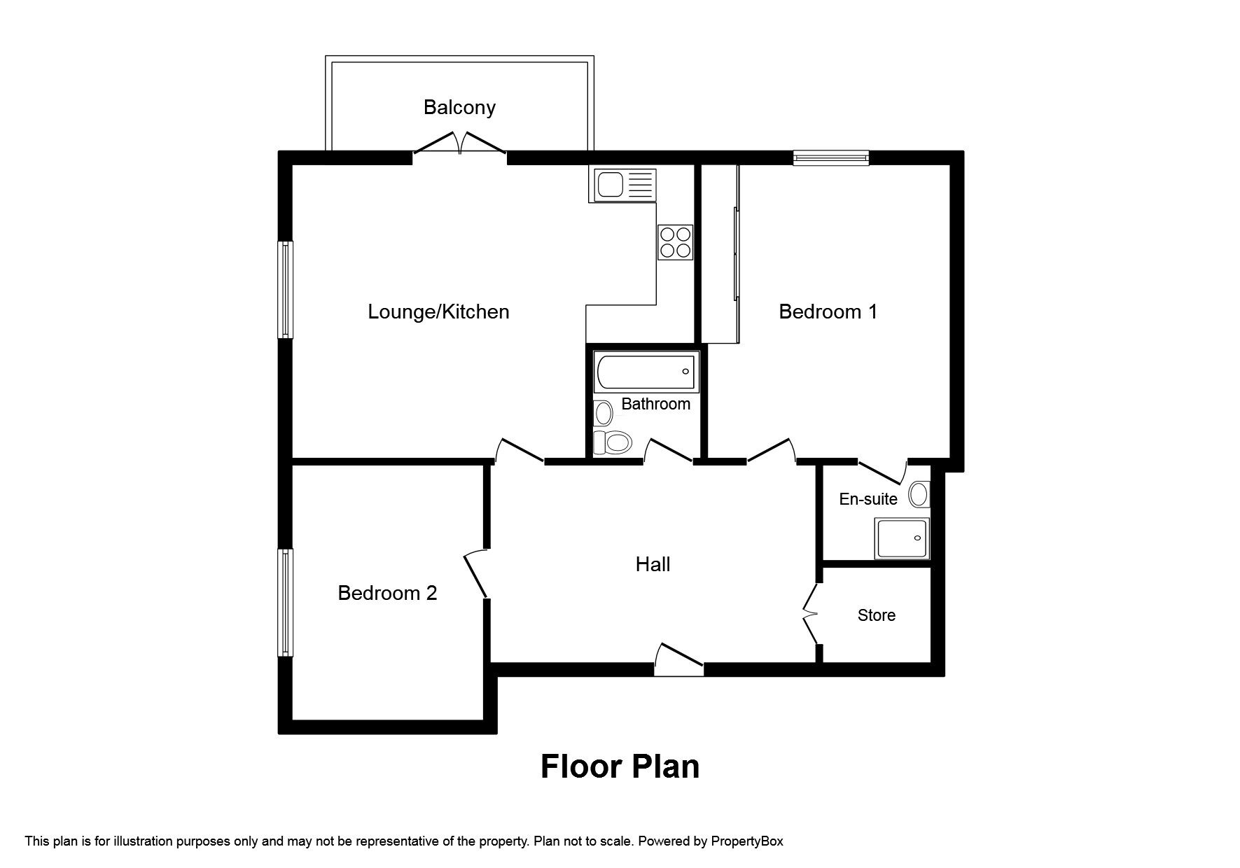 Floorplan of 2 bedroom  Flat to rent, The Peninsula, Pegasus Way, Kent, ME7