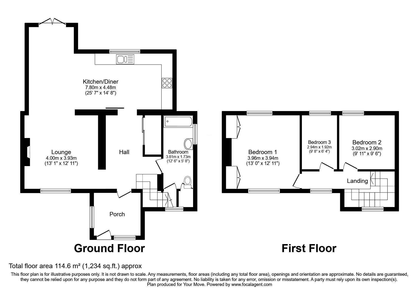 Floorplan of 3 bedroom Semi Detached House for sale, Haig Avenue, Gillingham, Kent, ME7