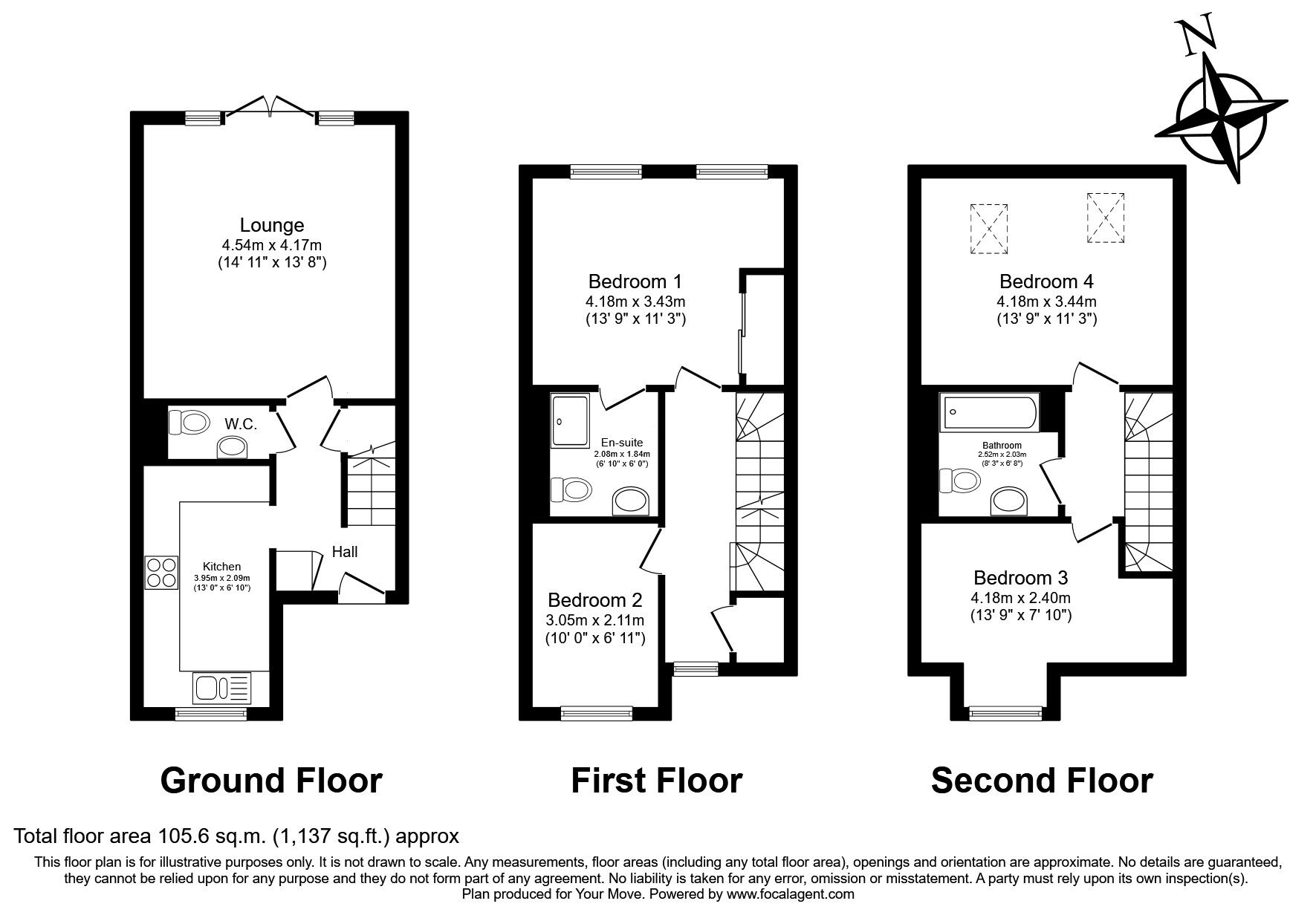 Floorplan of 4 bedroom Semi Detached House for sale, Groombridge Drive, Gillingham, Kent, ME7