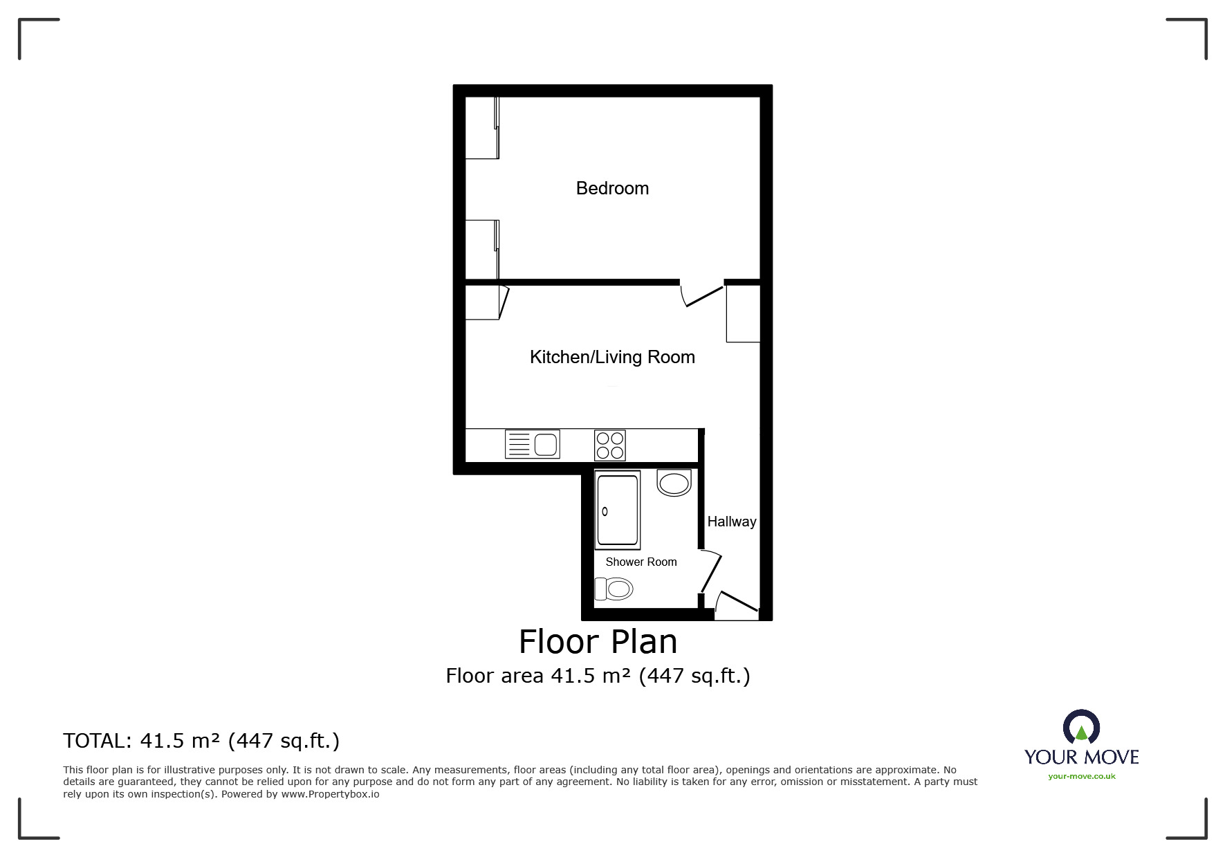 Floorplan of 1 bedroom  Flat to rent, Gillingham Road, Gillingham, Kent, ME7